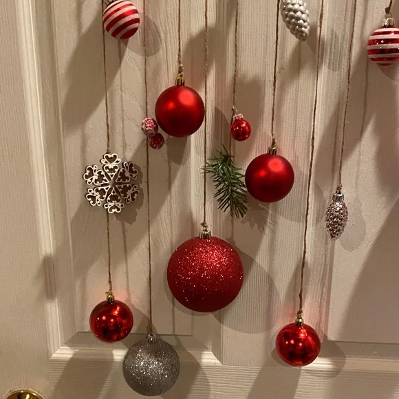 Festive Red and Silver Holiday Ornament Mobile - Picture 4 of 6